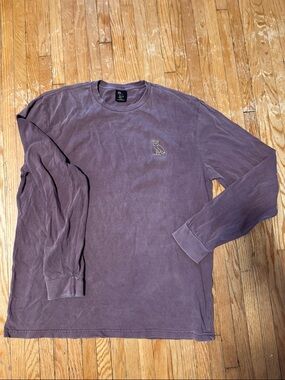 OVO Long Sleeve Shirt in Washed light washed brown with Gold Owl Logo